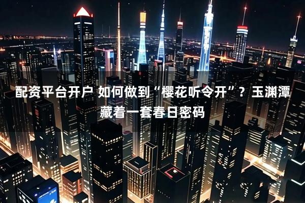 配资平台开户 如何做到“樱花听令开”？玉渊潭藏着一套春日密码